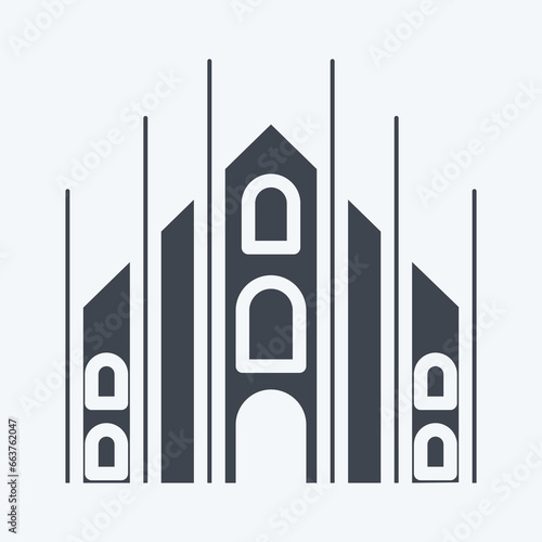 Icon Milan. suitable for education symbol. glyph style. simple design editable. design template vector. simple illustration