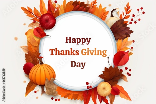 Happy Thanksgiving day celebration illustration background autumn concept thanksgiving greeting social media post 