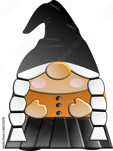 Female gnomo - witch - autumn -  thanksgiving - great for website, email, greeting card, presentation, postcard, book, t-shirt, sweatshirt, sticker, book, printables, sublimation, cricut, silhouet
