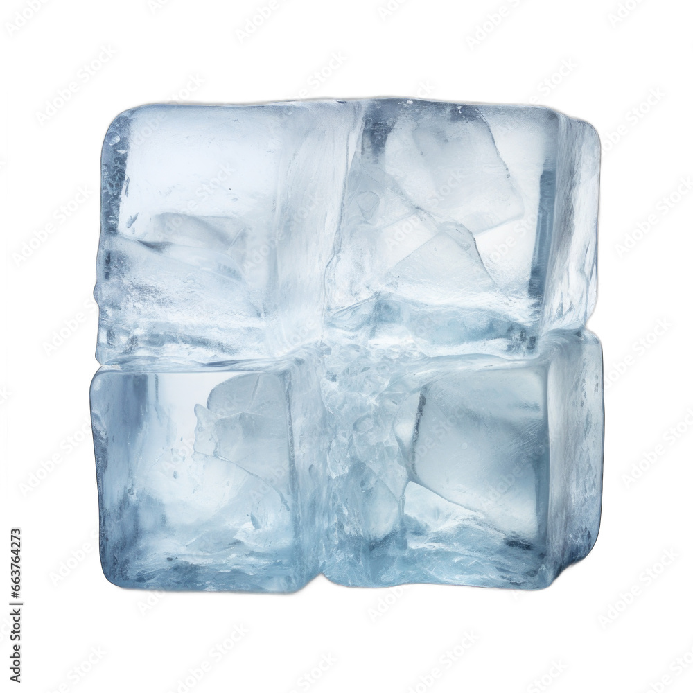 Icy square isolated on transparent background Icy square isolated on transparent background