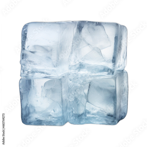 Icy square isolated on transparent background