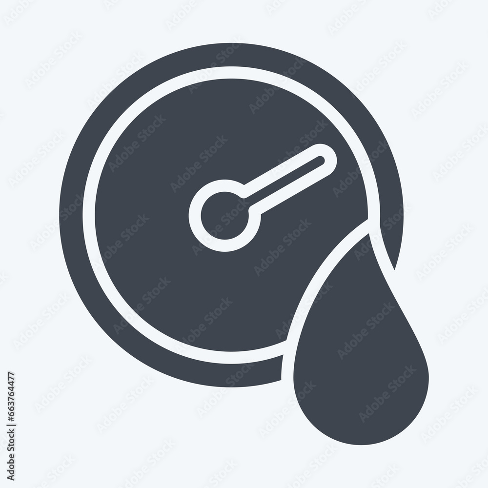 Icon Hygrometer. suitable for education symbol. glyph style. simple design editable. design template vector. simple illustration - obrazy, fototapety, plakaty 