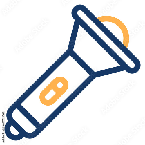 Vector Icon Flashlight, Lamp, Torch, Bright, Light