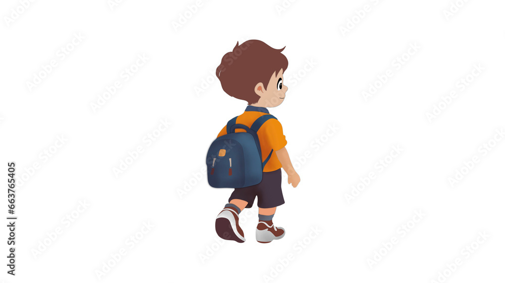 Back to school, Kid with backpack going to school, School bus kids concept, For kid education Back to school, Kid with backpack going to school, School bus kids concept, For kid education