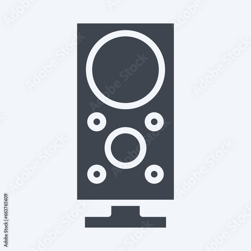 Icon Subwoofer. suitable for Computer Components symbol. glyph style. simple design editable. design template vector. simple illustration
