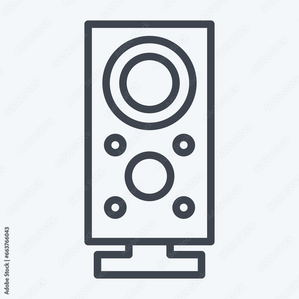 Icon Subwoofer. suitable for Computer Components symbol. line style. simple design editable. design template vector. simple illustration