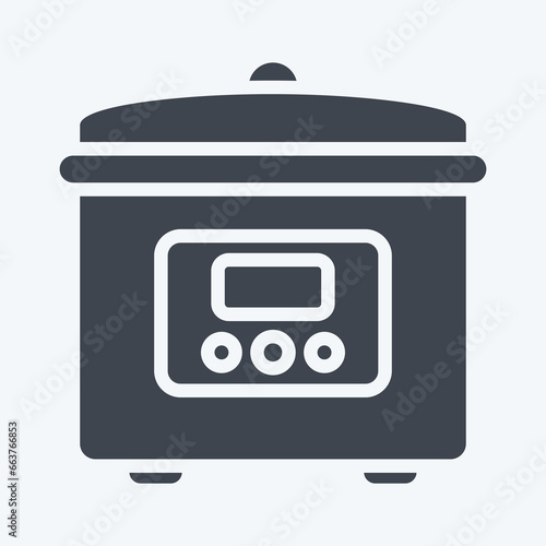 Icon Rice Cooker. suitable for Kitchen Appliances symbol. glyph style. simple design editable. design template vector. simple illustration