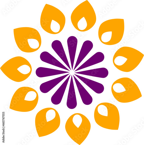 Abstract Flower Icon for Diwali