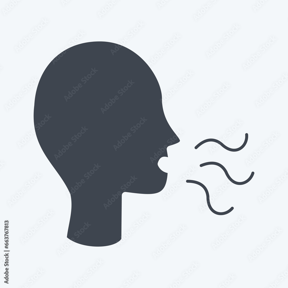 Icon Loss Of Smell. suitable for flu symbol. glyph style. simple design editable. design template vector. simple illustration Icon Loss Of Smell. suitable for flu symbol. glyph style. simple design editable. design template vector. simple illustration