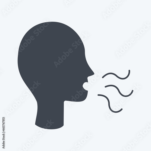 Icon Loss Of Smell. suitable for flu symbol. glyph style. simple design editable. design template vector. simple illustration photo