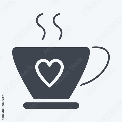Icon Hot Drinks. suitable for flu symbol. glyph style. simple design editable. design template vector. simple illustration