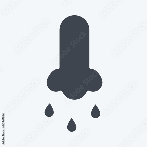 Icon Runny Nose. suitable for flu symbol. glyph style. simple design editable. design template vector. simple illustration