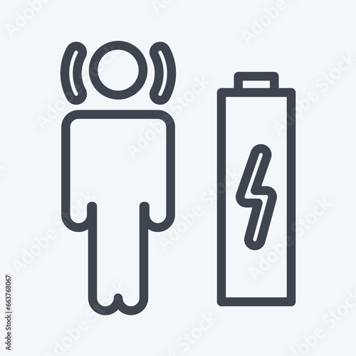 Icon Fatigue. suitable for flu symbol. line style. simple design editable. design template vector. simple illustration