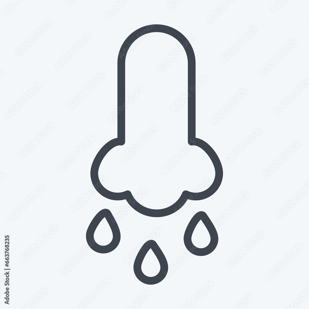 Icon Runny Nose. suitable for flu symbol. line style. simple design editable. design template vector. simple illustration Icon Runny Nose. suitable for flu symbol. line style. simple design editable. design template vector. simple illustration
