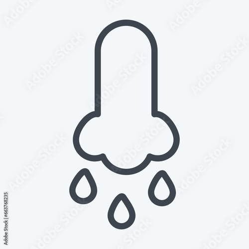 Icon Runny Nose. suitable for flu symbol. line style. simple design editable. design template vector. simple illustration