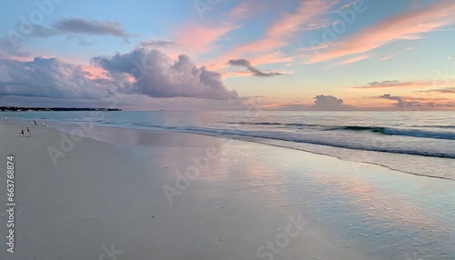 ピンク色に染まったビーチ © YUKO