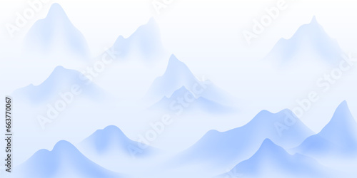 Modern design vector illustration of beautiful Chinese ink landscape painting. © HNKz
