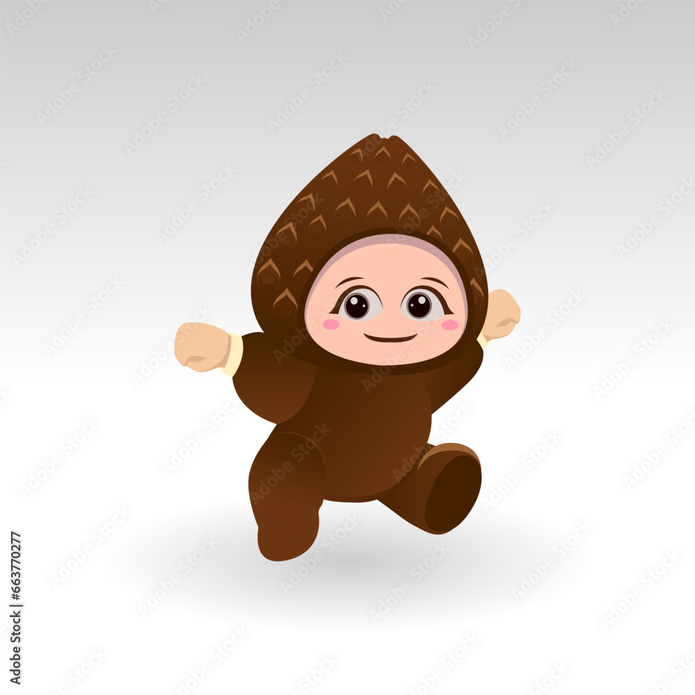 Obraz premium Vector Snakefruit fruit kawaii cartoon character vector funny Snakefruit fruit kawaii illustration