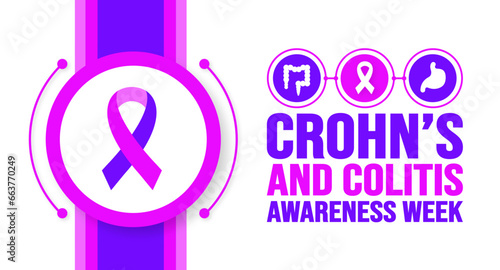 December is Crohn’s and Colitis Awareness Week background template. Holiday concept. background, banner, placard, card, and poster design template with text inscription and standard color. vector