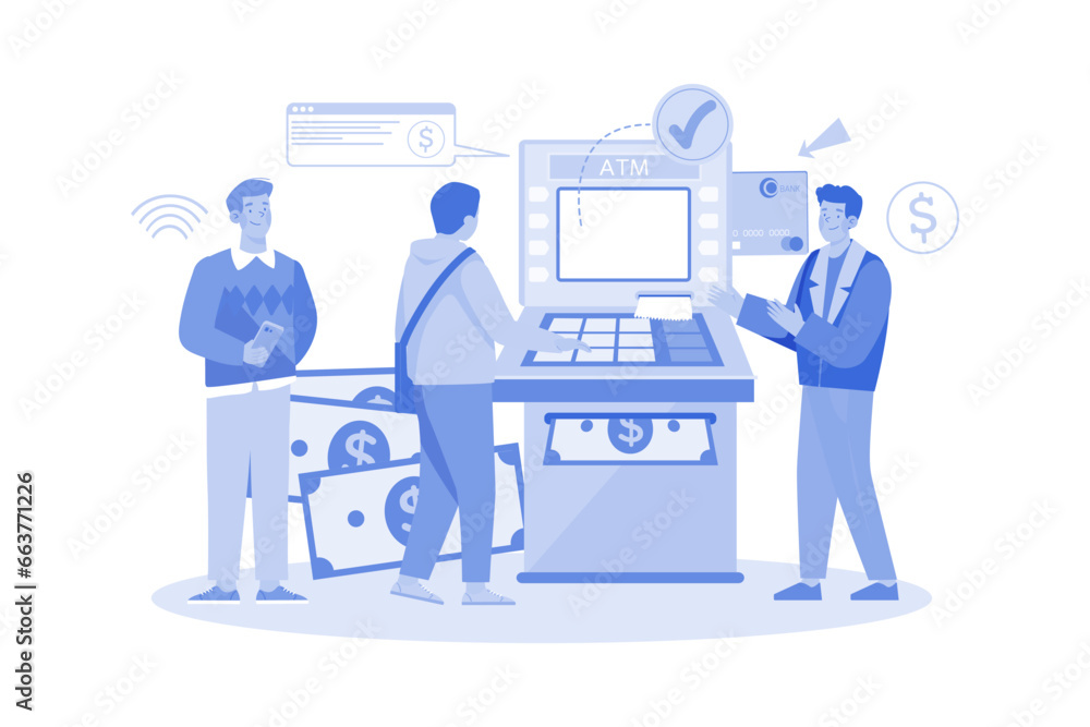 Consultant near Automated Teller Machine for Customers Consultant near Automated Teller Machine for Customers