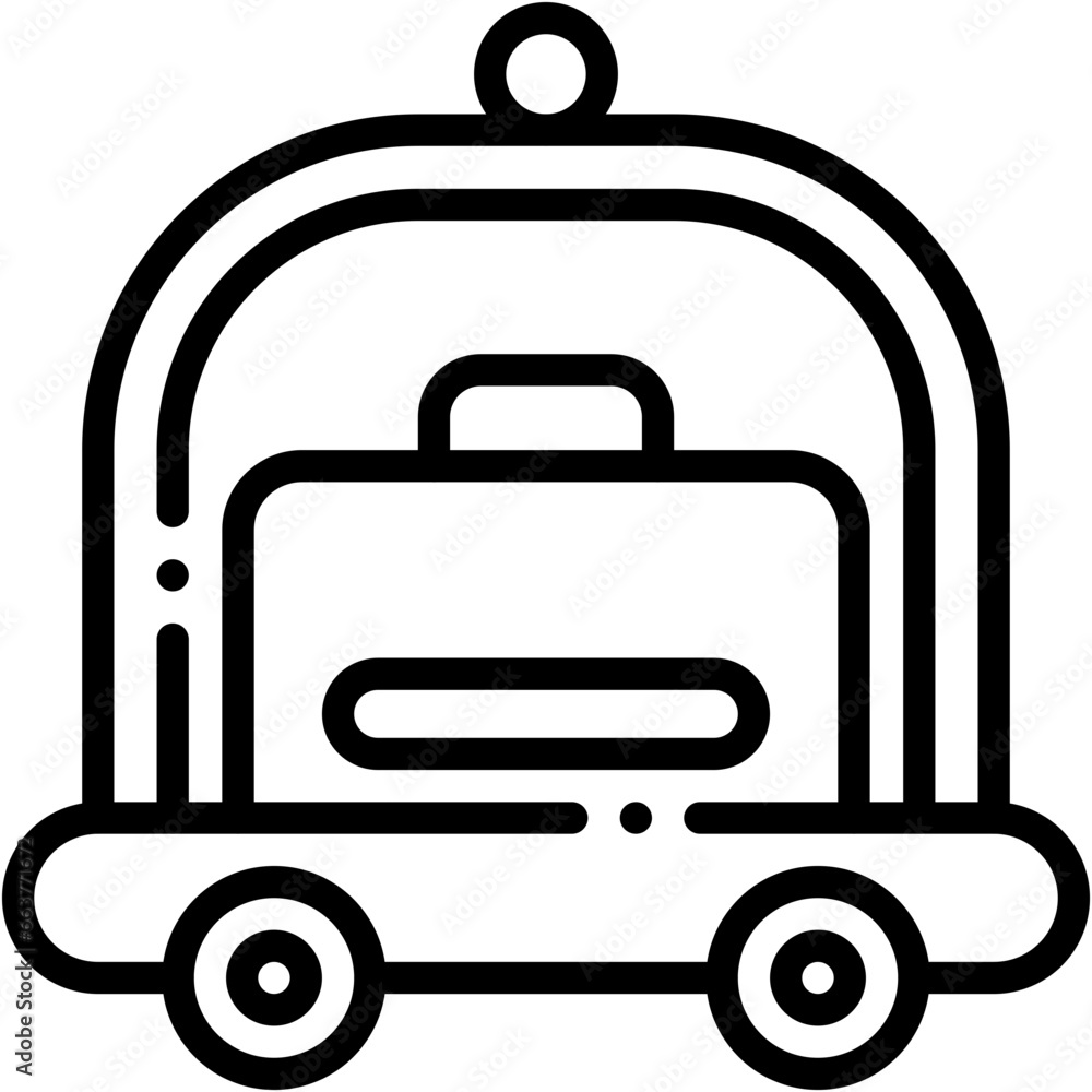 Vector Icon Luggage Cart, Hand Luggage, Hotel Cart, Hotel Service, Holidays, Travel Baggage Vector Icon Luggage Cart, Hand Luggage, Hotel Cart, Hotel Service, Holidays, Travel Baggage