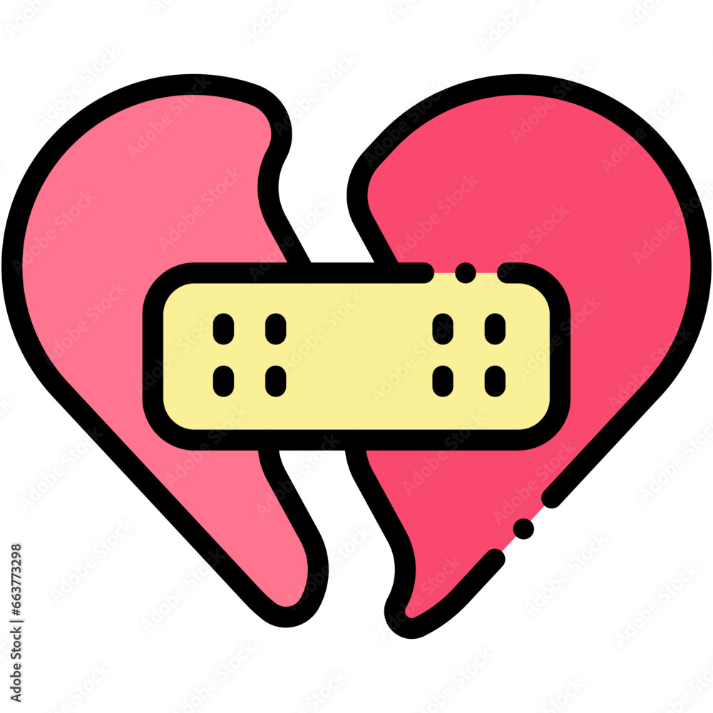Vector Icon Heartbroken, Love, Romance, Breakup, Heartache, Broken