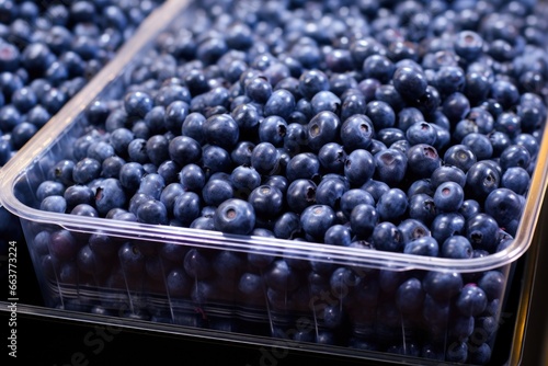 Wallpaper Mural non-organic blueberries in a supermarket plastic tray Torontodigital.ca