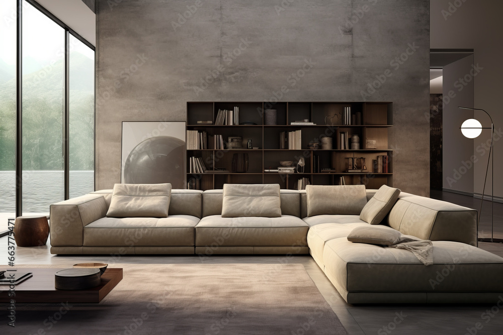 Fototapeta premium modern living room, Generative AI