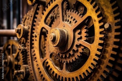 rust-free gears pictured inside an aged clock