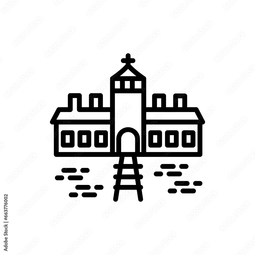 Fototapeta premium Auschwitz icon in vector. Illustration