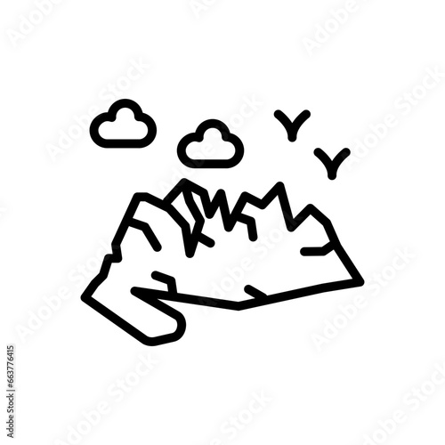 Vinson Massif icon in vector. Illustration