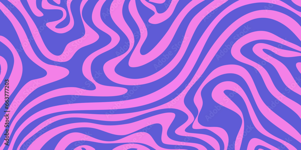 Fototapeta premium Hippie groovy psychedelic wave, great design for any purposes. 