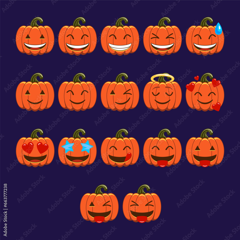 Halloween pumpkin icons Halloween pumpkin icons