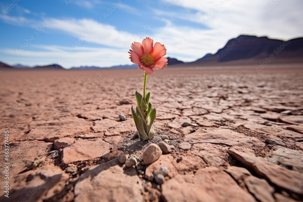 a single blossoming flower in the middle of a desert a single blossoming flower in the middle of a desert