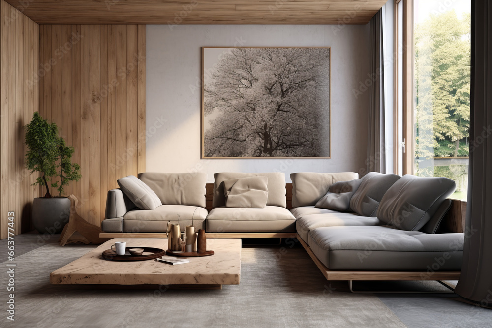 Fototapeta premium modern living room, Generative AI