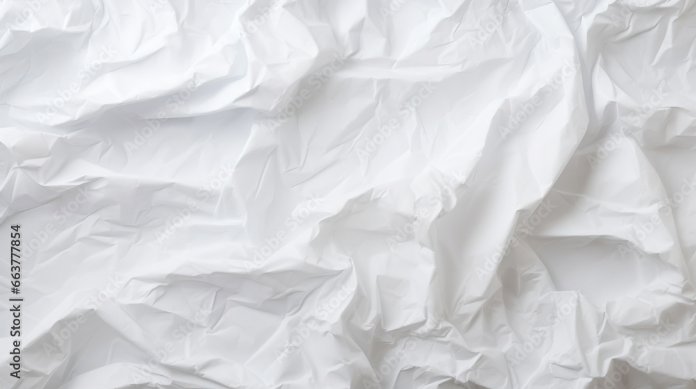 White crumpled paper texture. Blank background with creases. Generative AI White crumpled paper texture. Blank background with creases. Generative AI