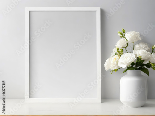 Mock up white frame