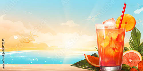 Fresh Summer drink background illustration