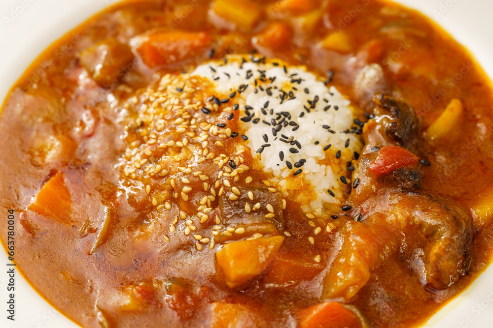 Special fast food curry rib rice and ingredients Special fast food curry rib rice and ingredients
