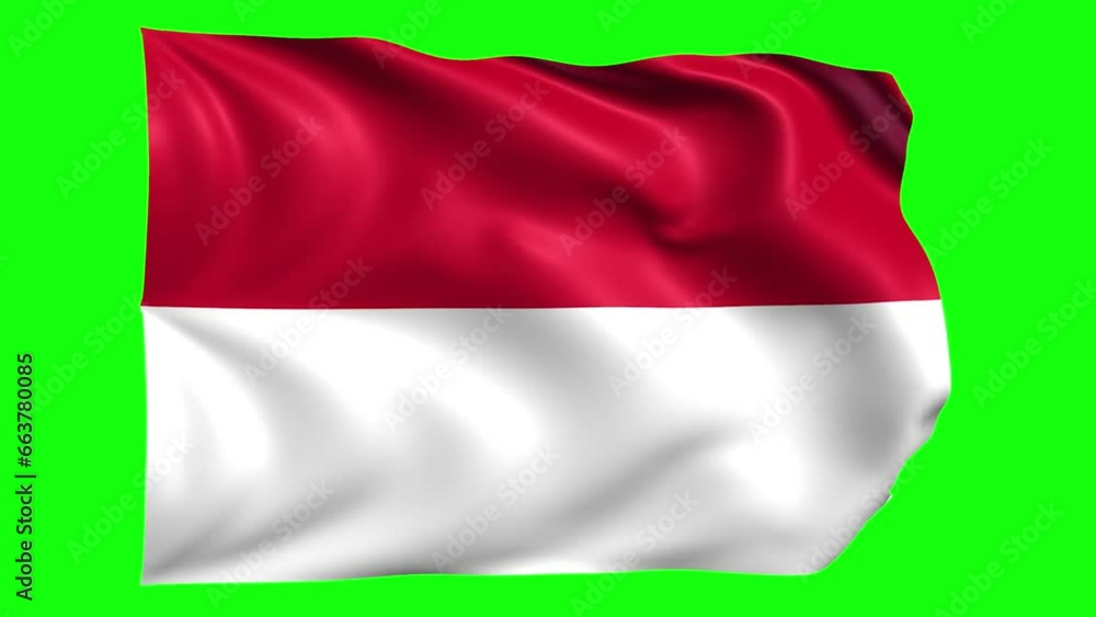 Monaco animated flag on green screen Monaco animated flag on green screen