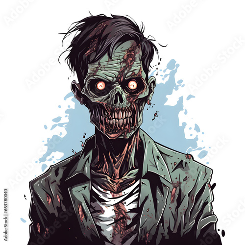 Illustration of zombie isolated on white