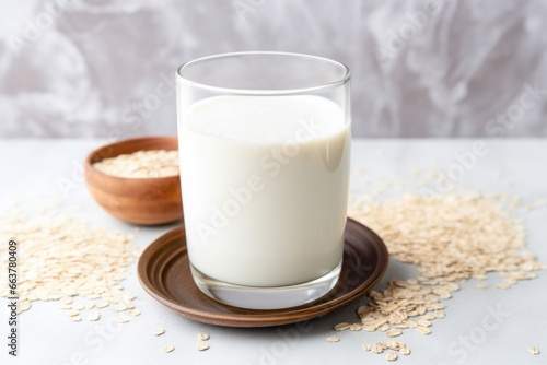 dairy-free oat milk in a glass