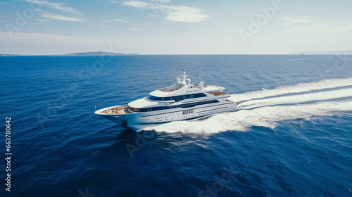 Beautiful contemporary mega yacht with hardwood deck © UsamaR