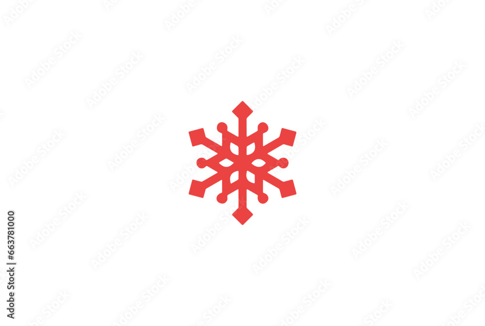 snowflake icon, decoration for christmas, vector graphics on a white background