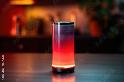 smart speaker responding to voice commands with visible light signals