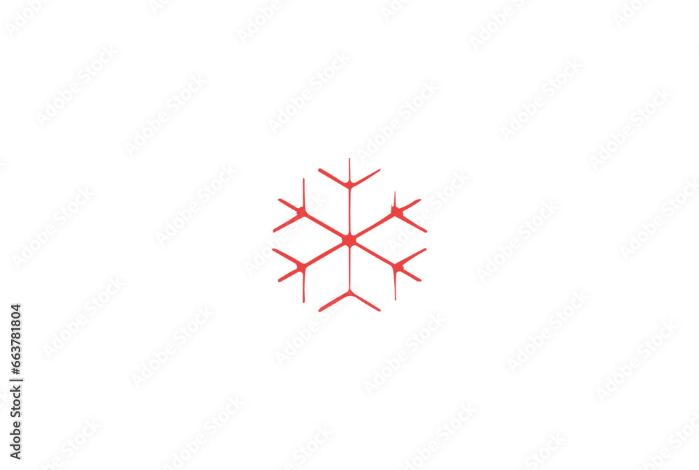 snowflake icon, decoration for christmas, vector graphics on a white background