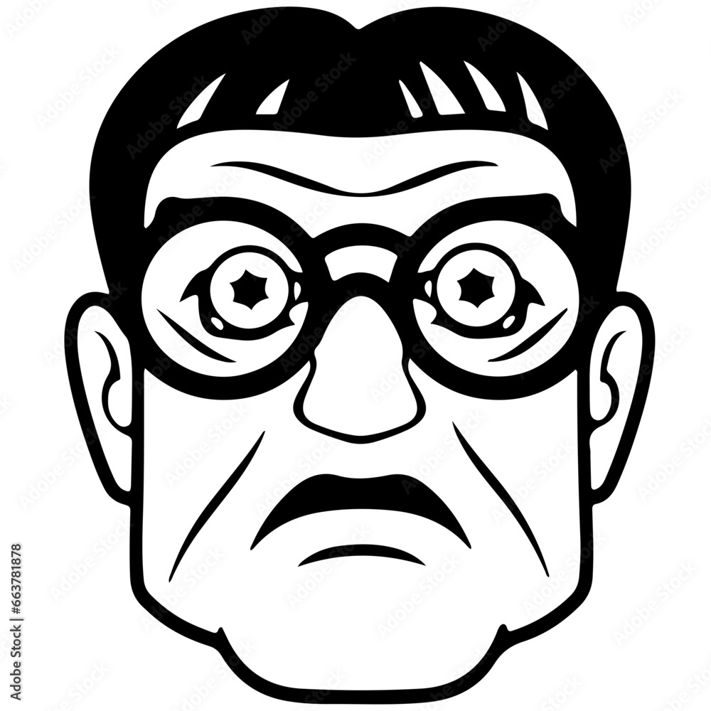Comic face. outline vector Generative AI Comic face. outline vector Generative AI