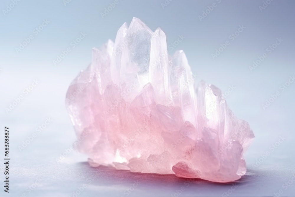 close-up of a rose quartz stone with natural light - obrazy, fototapety, plakaty 
