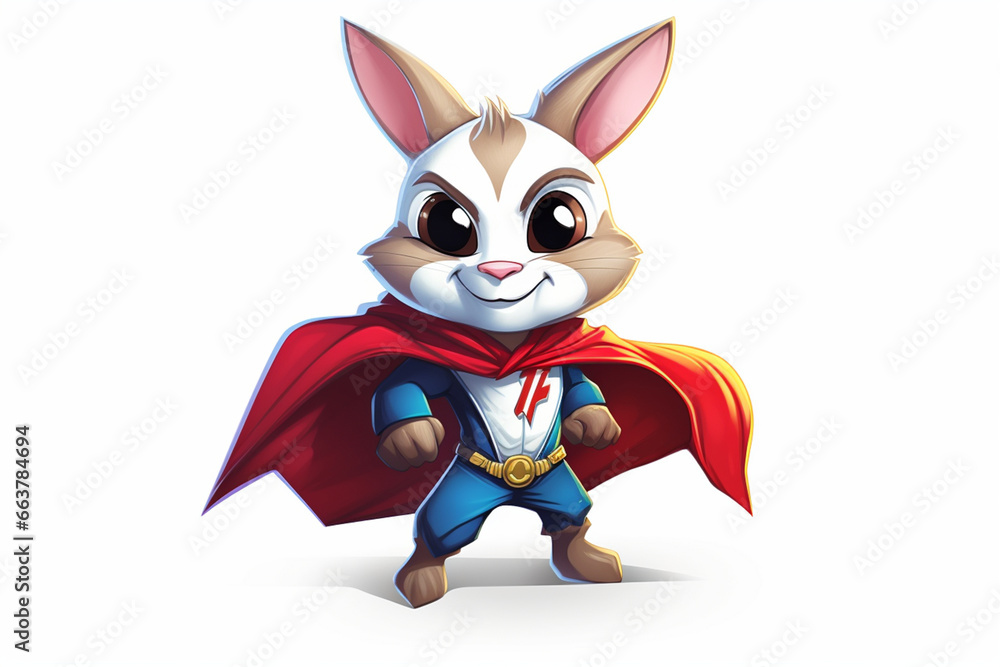 vector illustration design for the superhero character of a rabbit