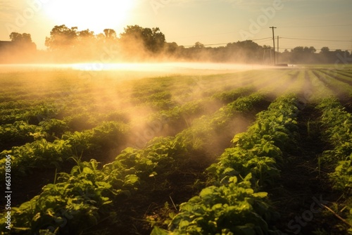 a field of crops destroyed by pesticides spray